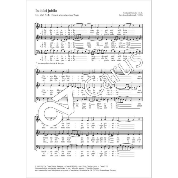In dulci jubilo : GL 253 / EG 35