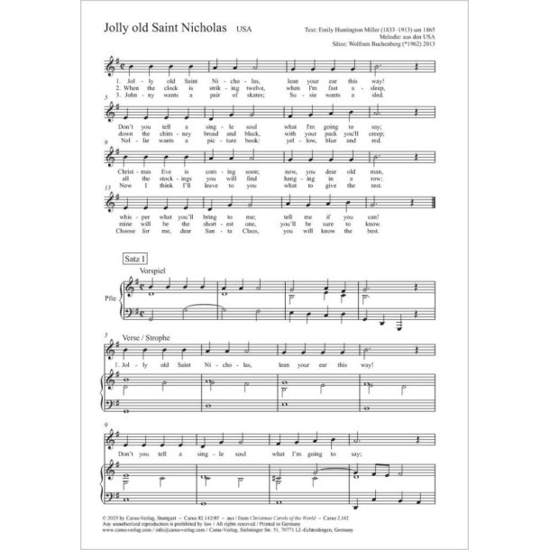 Jolly old Saint Nicholas : G major