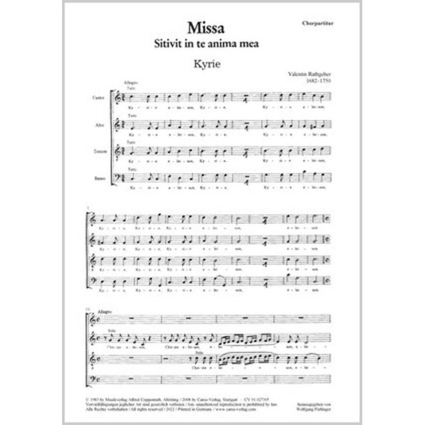 Missa Sitivit in te anima mea : C-Dur