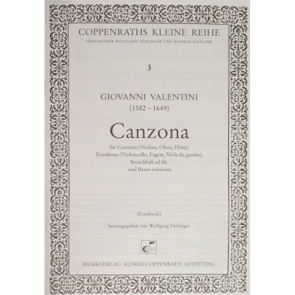 Canzona : Cor (Vl, Ob, Fl), Trb (Vc, Fg, Vga) & BC