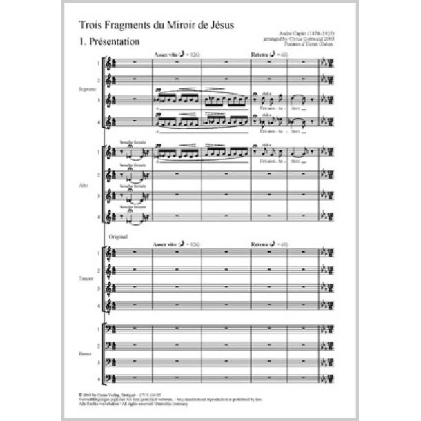 Caplet/Gottwald: Trois Fragments de son