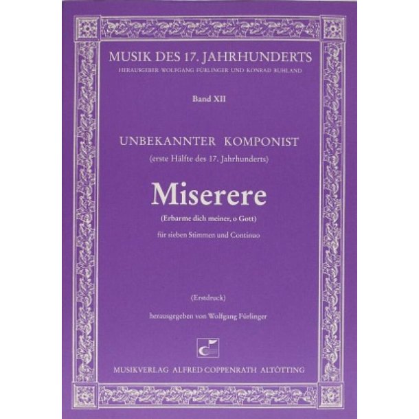 Miserere : Erbarme dich meiner , o Gott