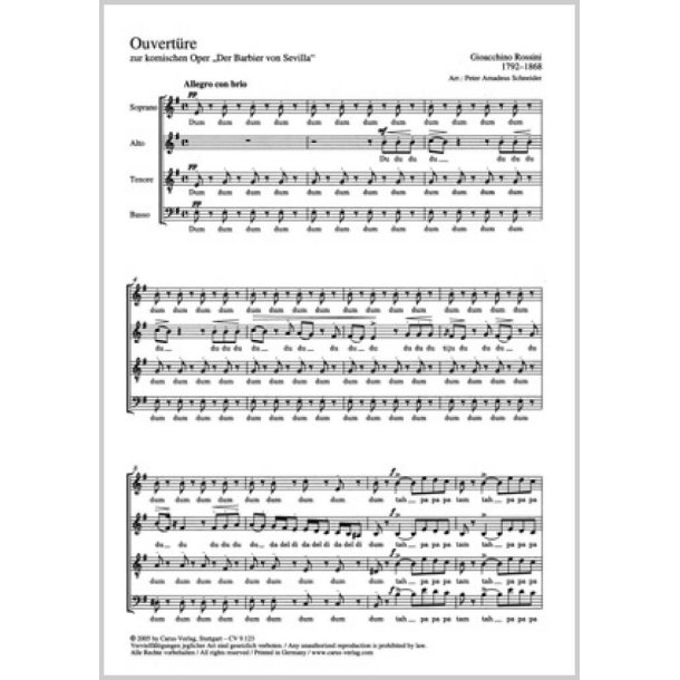 Ouvert&uuml;re zur komischen Oper Barbier von Sevilla
