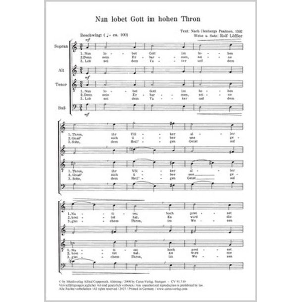 Nun lobet Gott im hohen Thron