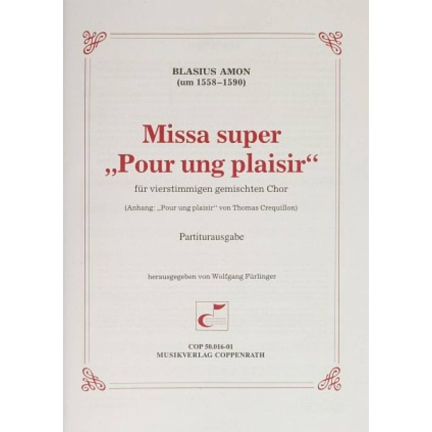 Missa super Pour ung plaisir