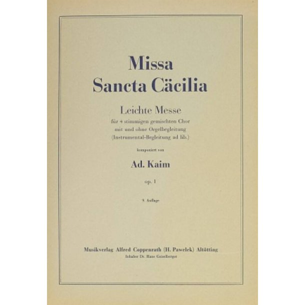 Missa Sancta C&auml;cilia : G-Dur