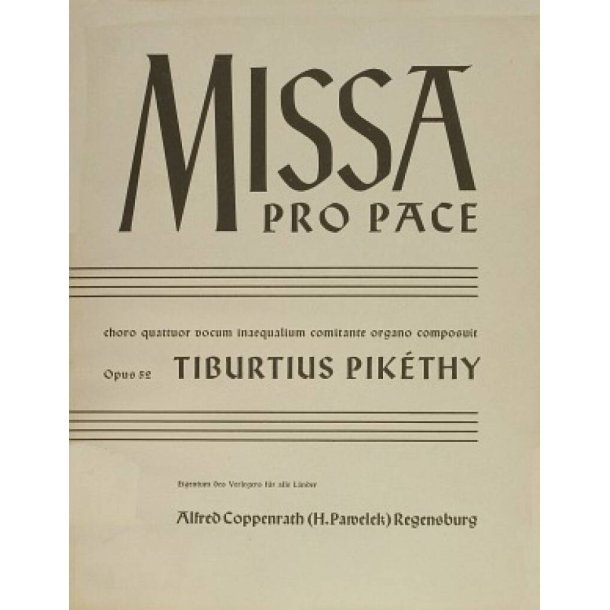 Missa pro pace : D-Dur