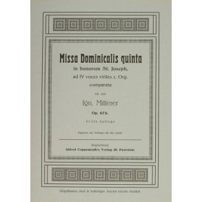 Missa Dominicalis quinta : in honorem St. Joseph