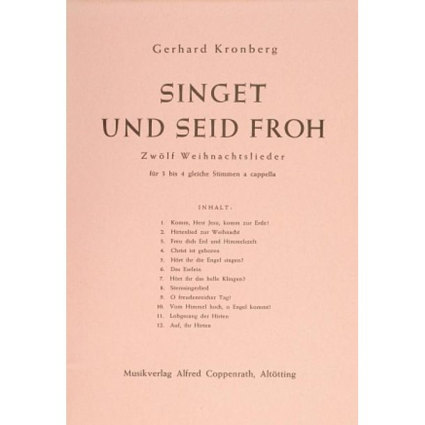 Singet und seid froh- 12 Weihnachstlieder