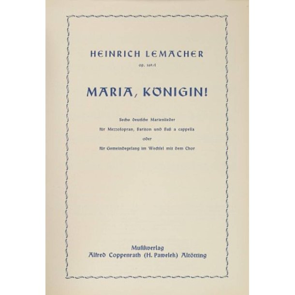 Lemacher: Sechs deutsche Marienlieder