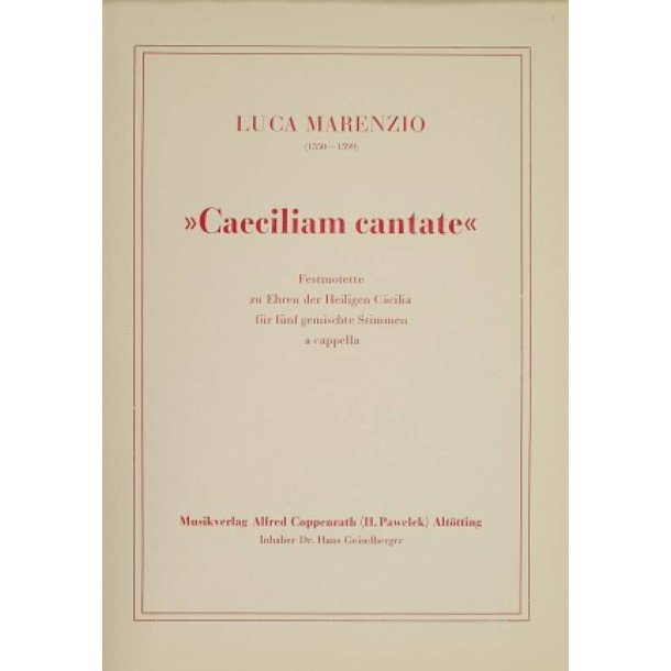 Caeciliam cantate : Festmotette zu Ehren der Heiligen C&auml;cilia
