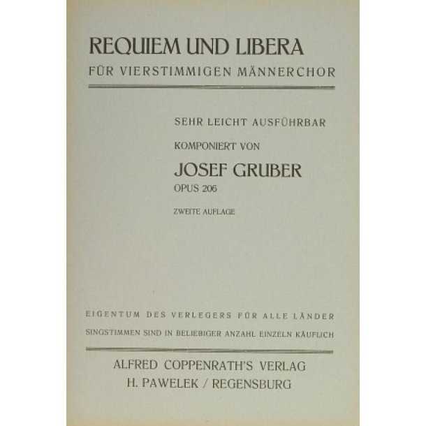 Josef Gruber: Requiem und Libera