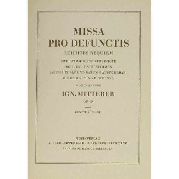 Missa pro defunctis : Leichtes Requiem
