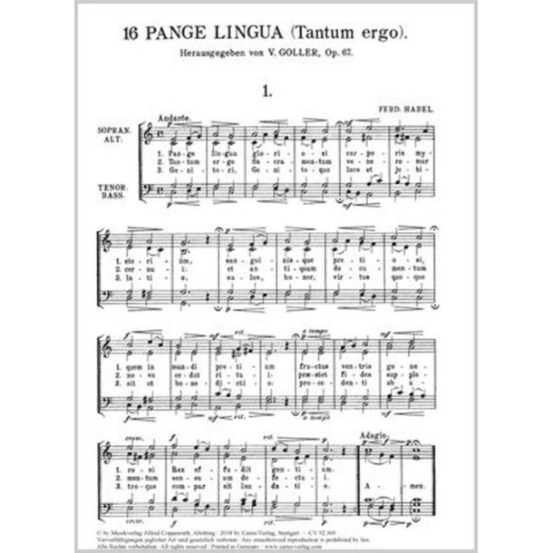 Goller, 16 Pange lingua [tantum ergo]