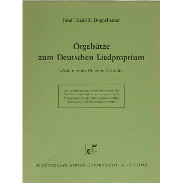 Orgels&auml;tze zum Deutschen Liedproprium
