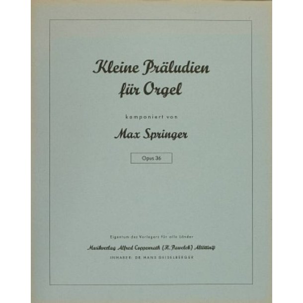Kleine Pr&auml;ludien f&uuml;r Orgel
