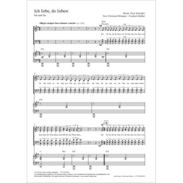 Ich liebe, du liebest - E minor : from: Sonne, Mond und Sterne