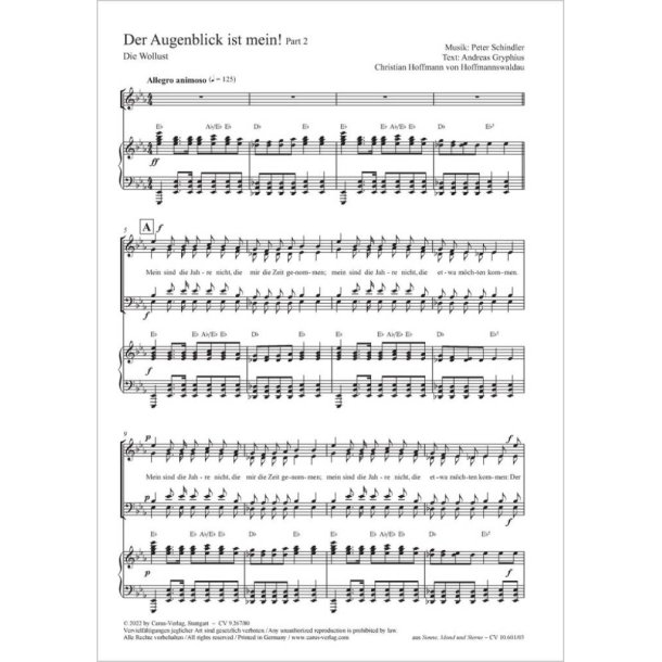 Der Augenblick ist mein! Part 2 - E flat major : from: Sonne, Mond und Sterne