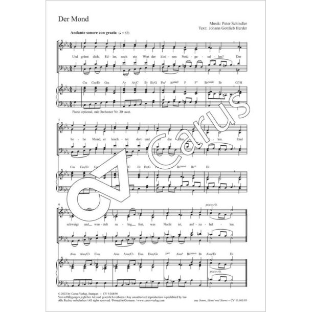 Der Mond - E flat major : from: Sonne, Mond und Sterne