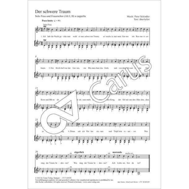 Der schwere Traum : from: Sonne, Mond und Sterne