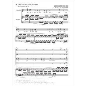 Und wüsstens die Blumen : from: Dichterliebe. For Choir and Pianoforte