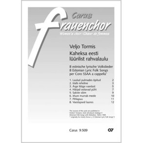 Tormis: 8 estnische lyrische Volkslieder