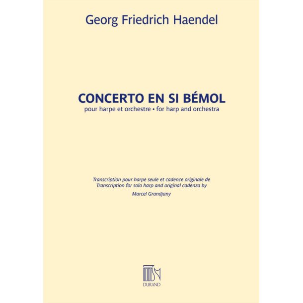 Concerto En Si Bemol pour harpe seule : (trascr. Grandjany)