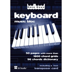 Easy Keys Keyboard Music Bloc : 50 pages with more than 1800 chord grids 96 chords