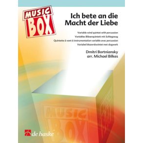 Ich bete an die Macht der Liebe : Variable wind quintet with percussion