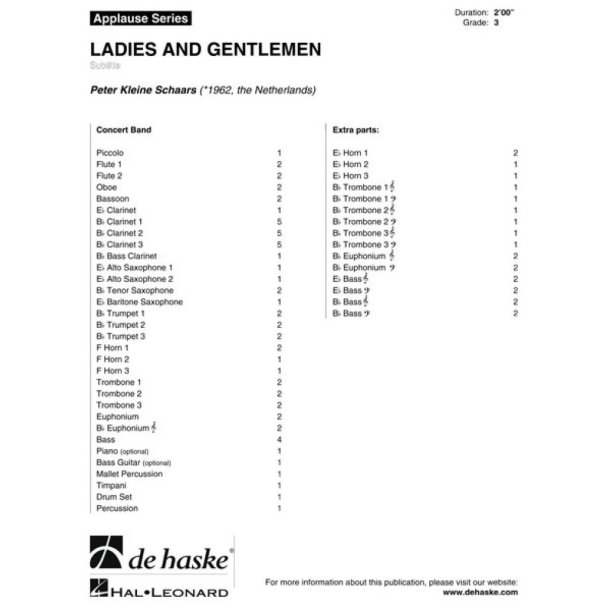 Ladies and Gentlemen