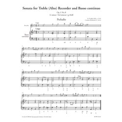 Sonata for Treble (Alto) Recorder and B.c. : Op. 5 No. 8 G minor/Sol mineur/g-Moll