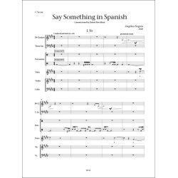 Say Something In Spanish : for soprano, clarinet, tenor saxophone,violin, cello, and percussions(2020)