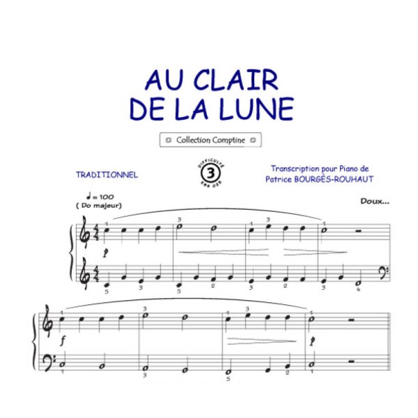 Au clair de la lune : Comptine