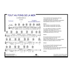 Tout au fond de la mer : Comptine
