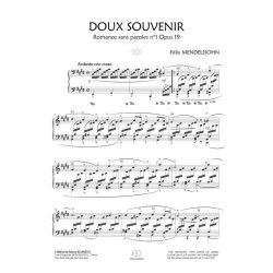 Doux souvenir N&deg;1 Opus 19 : Collection Anacrouse