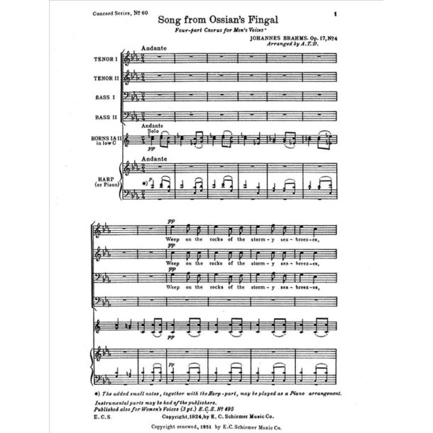 Song from Ossian's Fingal, Op.17/4