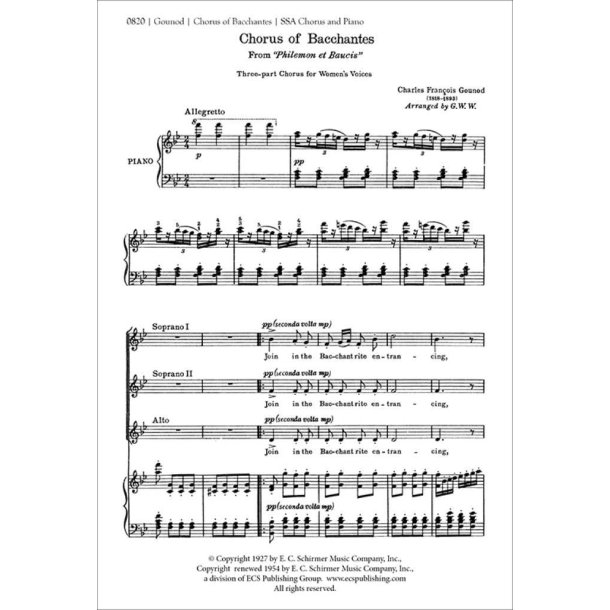 Philemon et Baucis: Bacchantes Chorus