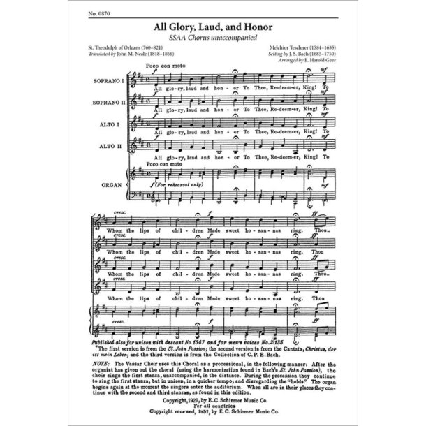 All Glory, Laud and Honor