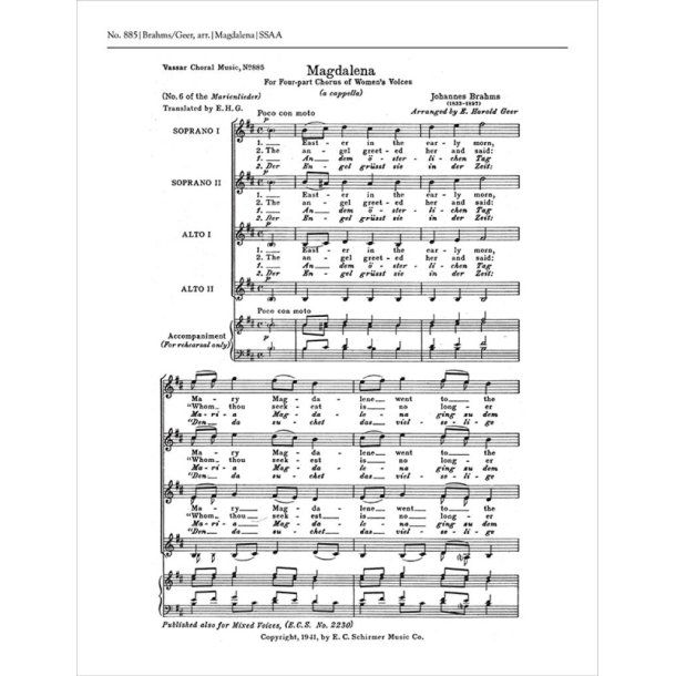 Marienlieder: No. 6 Magdalena