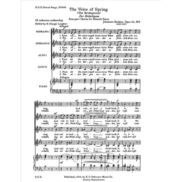 The Voice of Spring : Der Braeutigam Op.44/2