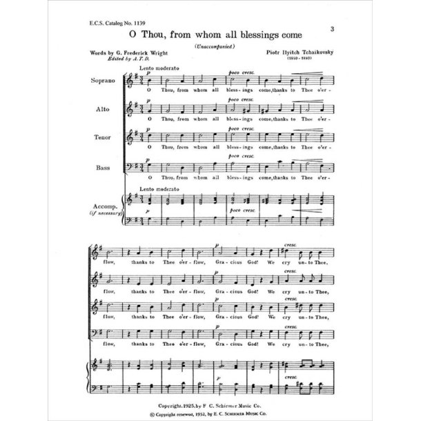 O Thou, From Whom all Blessings Come