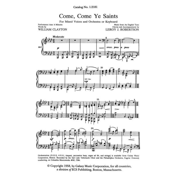 Come, Come Ye Saints
