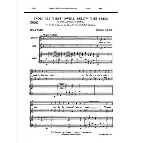 From All That Dwell Below the Skies