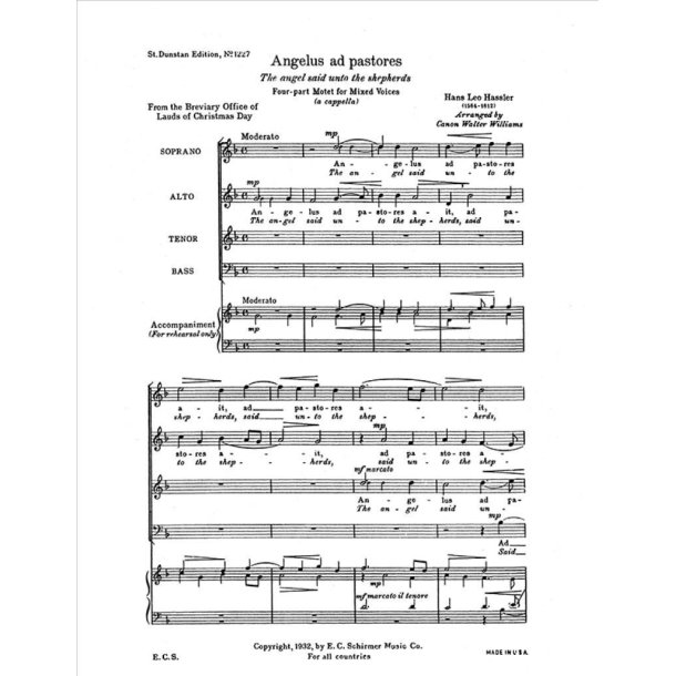 Angelus ad pastores : The Angel Said Unto the Shepherds