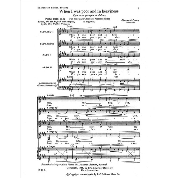 When I Was Poor and in Heaviness : Ego sum pauper