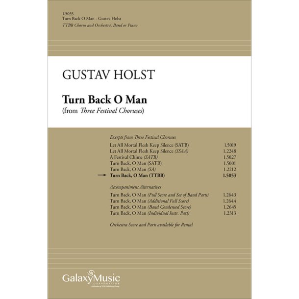 Turn Back O Man from Three Festival Choruses