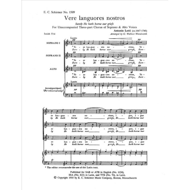 Vere languores nostros : Surely He Hath Borne Our Griefs