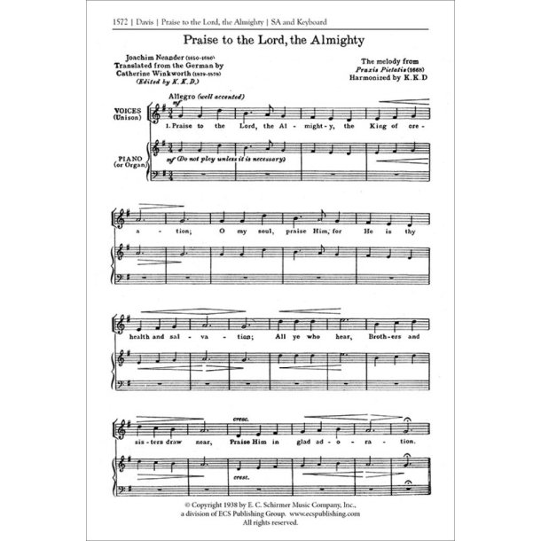 The Praise to the Lord Almighty