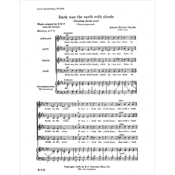 Dark was the earth with clouds : Tenebrae factae sunt