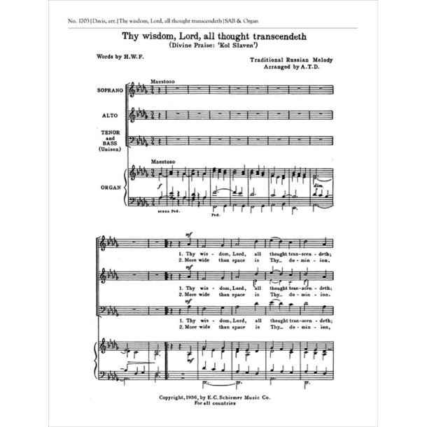 Thy Wisdom, Lord, All Thought Transcendeth